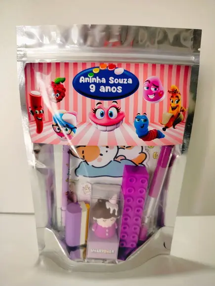 Kit Papelaria Fofa Saquinho com 6 Itens Fini