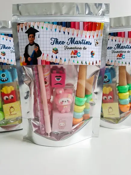 Kit Papelaria Fofa Saquinho com 6 Itens Formatura
