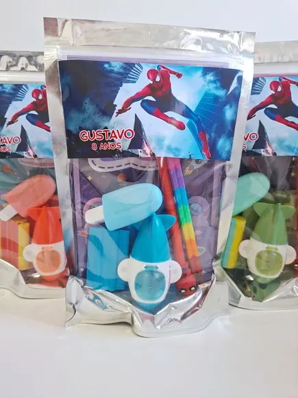 Kit Papelaria Fofa Saquinho com 6 Itens Homem Aranha