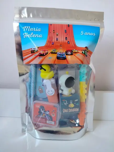 Kit Papelaria Fofa Saquinho com 6 Itens Hot Wheels