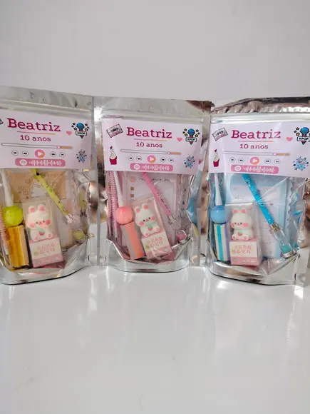 Kit Papelaria Fofa Saquinho com 6 Itens K-pop