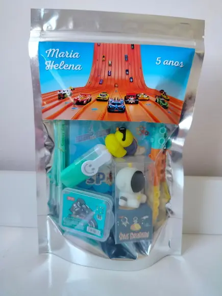 Kit Papelaria Fofa Saquinho com 6 Itens Hot Wheels