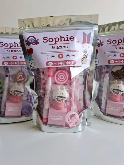 Kit Papelaria Fofa Saquinho com 6 Itens Kpop