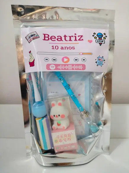Kit Papelaria Fofa Saquinho com 6 Itens K-pop