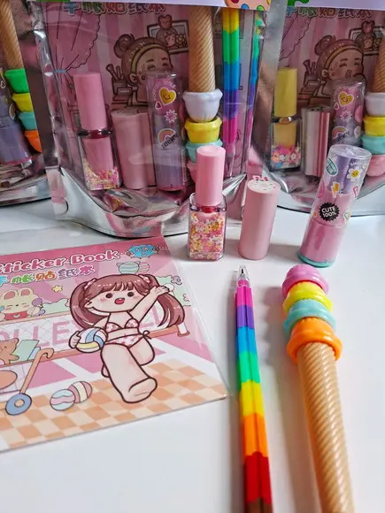 Kit Papelaria Fofa Saquinho com 6 Itens Pintando o 7