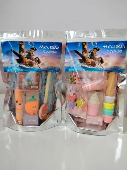 Kit Papelaria Fofa Saquinho com 6 Itens Moana