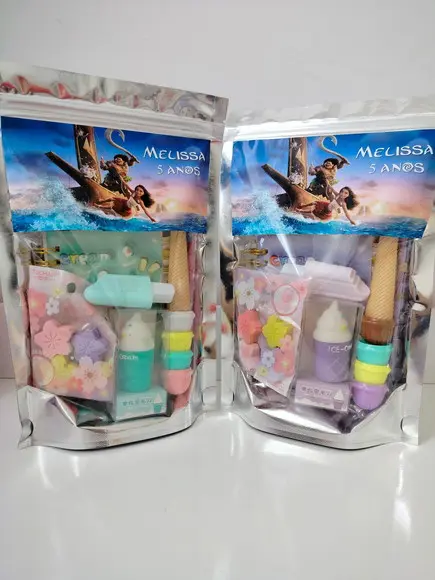 Kit Papelaria Fofa Saquinho com 6 Itens Moana