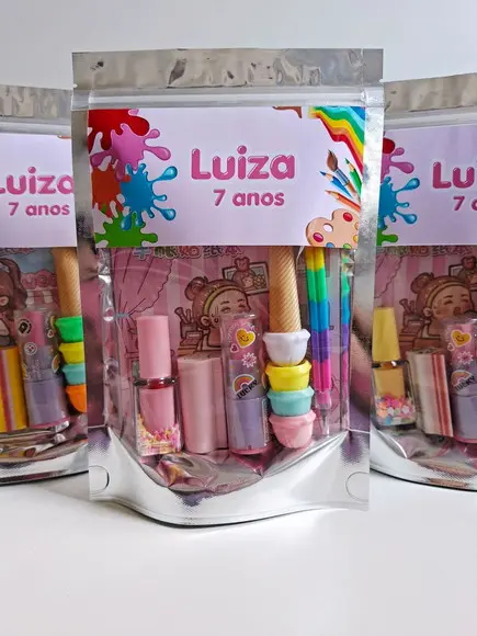 Kit Papelaria Fofa Saquinho com 6 Itens Pintando o 7