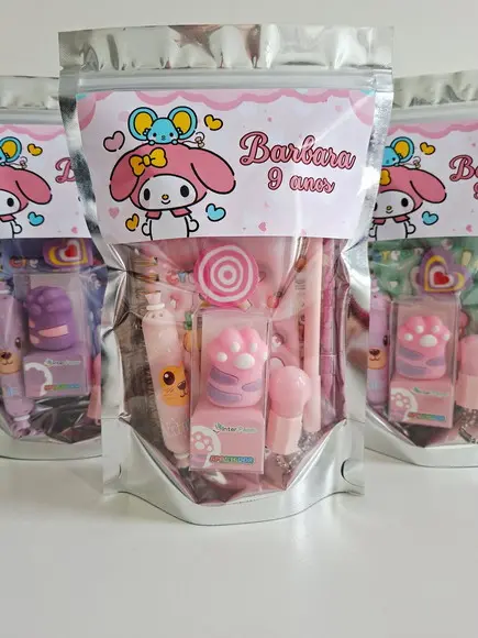 Kit Papelaria Fofa Saquinho com 6 Itens Sanrio