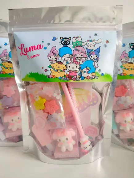 Kit Papelaria Fofa Saquinho com 6 Itens Sanrio