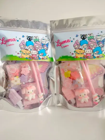 Kit Papelaria Fofa Saquinho com 6 Itens Sanrio