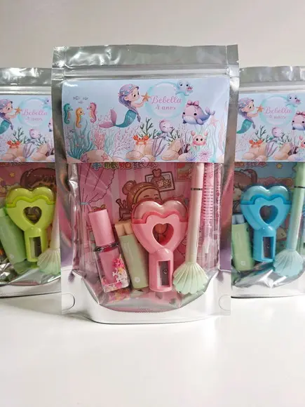 Kit Papelaria Fofa Saquinho com 6 Itens Sereia