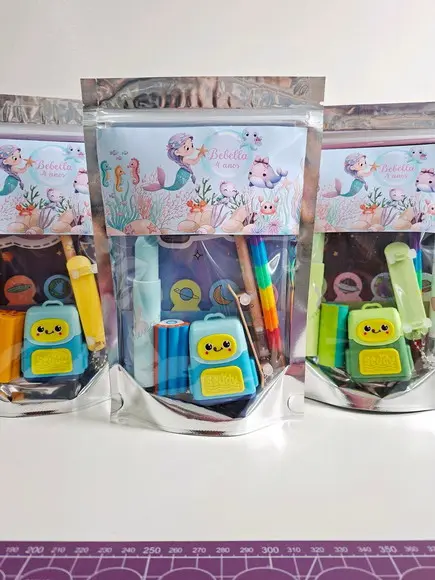 Kit Papelaria Fofa Saquinho com 6 Itens Sereia