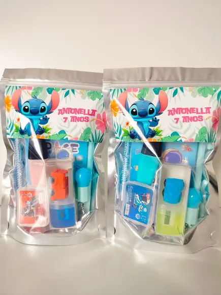 Kit Papelaria Fofa Saquinho com 6 Itens Stitch