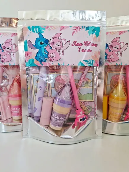 Kit Papelaria Fofa Saquinho com 6 Itens Stitch Angel