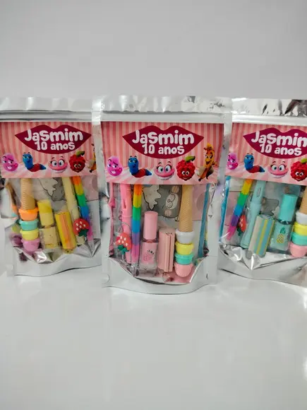 Kit Papelaria Fofa Saquinho Lembrancinha 6 Itens Carmed Fini