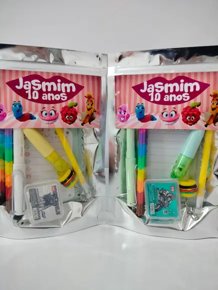 Kit Papelaria Fofa Saquinho Lembrancinha 6 Itens Carmed Fini