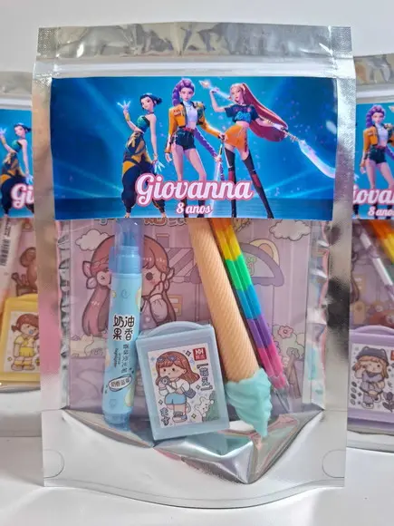 Kit Papelaria Fofa Saquinho Personalizado Guerreiras Kpop