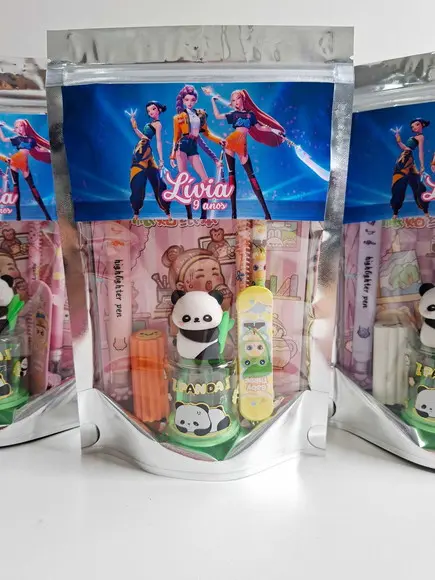 Kit Papelaria Fofa Saquinho Personalizado Guerreiras Kpop