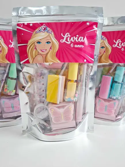 Kit Papelaria Fofa Saquinho Zip Personalizado Barbie