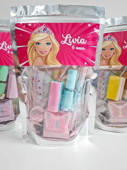 Kit Papelaria Fofa Saquinho Zip Personalizado Barbie