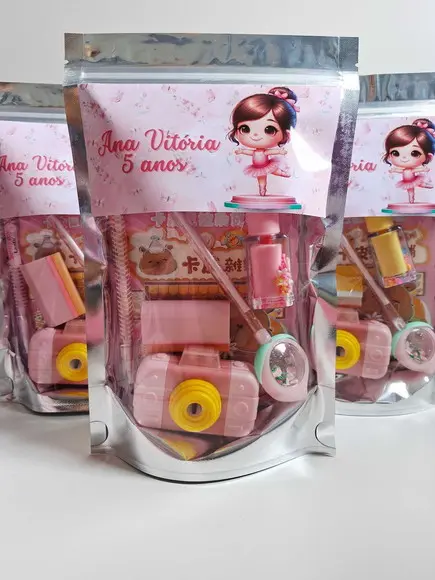 Kit Papelaria Fofa Saquinho Zip Personalizado Bailarina
