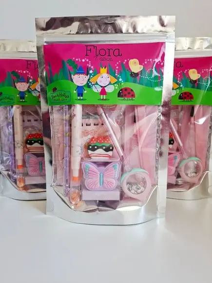 Kit Papelaria Fofa Saquinho Zip Personalizado Ben e Holly