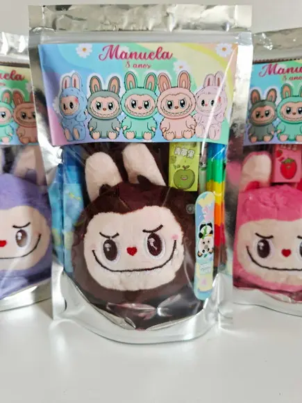 Kit Papelaria Fofa Saquinho Zip Personalizado Labubu