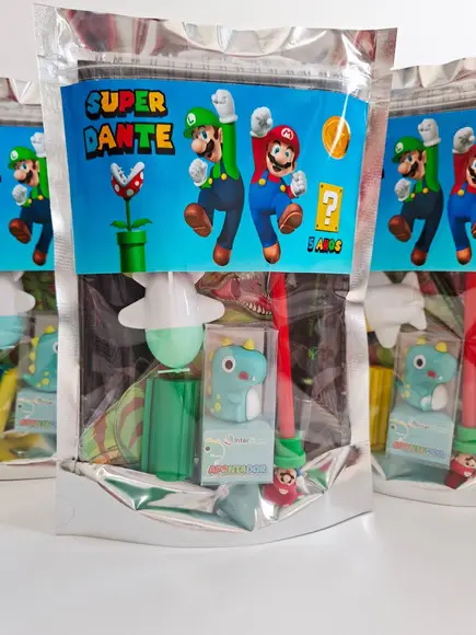 Kit Papelaria Fofa Saquinho Zip Personalizado Mário