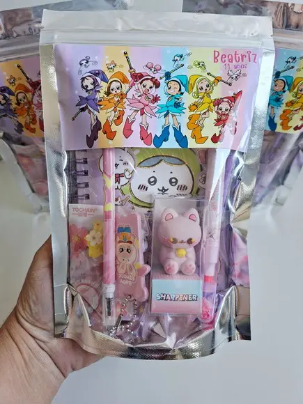 Kit Papelaria Fofa Saquinho Zip Personalizado Ojamajo Doremi