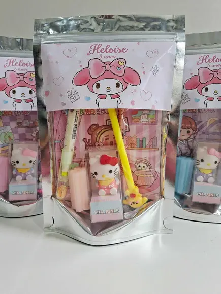 Kit Papelaria Fofa Saquinho Zip Personalizado My Melody