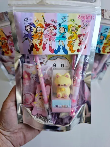 Kit Papelaria Fofa Saquinho Zip Personalizado Ojamajo Doremi