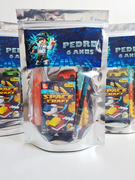 Kit Papelaria Fofa Saquinho Zip Personalizado Roblox