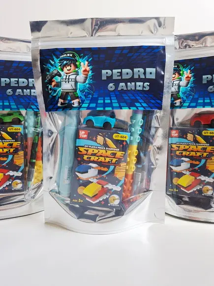 Kit Papelaria Fofa Saquinho Zip Personalizado Roblox