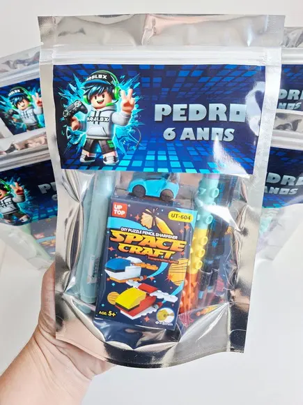 Kit Papelaria Fofa Saquinho Zip Personalizado Roblox