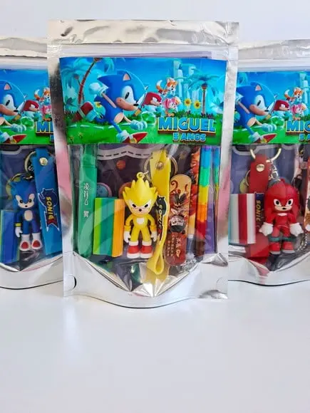 Kit Papelaria Fofa Saquinho Zip Personalizado Sonic