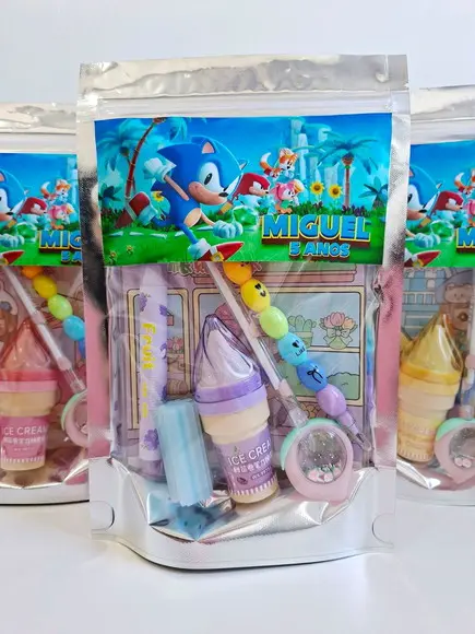 Kit Papelaria Fofa Saquinho Zip Personalizado Sonic