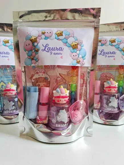 Kit Papelaria Saquinho Zip Personalizado Balões