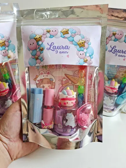 Kit Papelaria Saquinho Zip Personalizado Balões