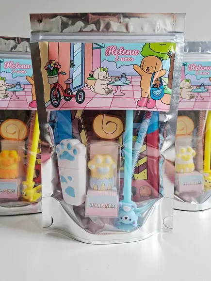 Kit Papelaria Saquinho Zip Personalizado Bobbie Goods