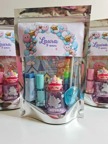 Kit Papelaria Saquinho Zip Personalizado Balões