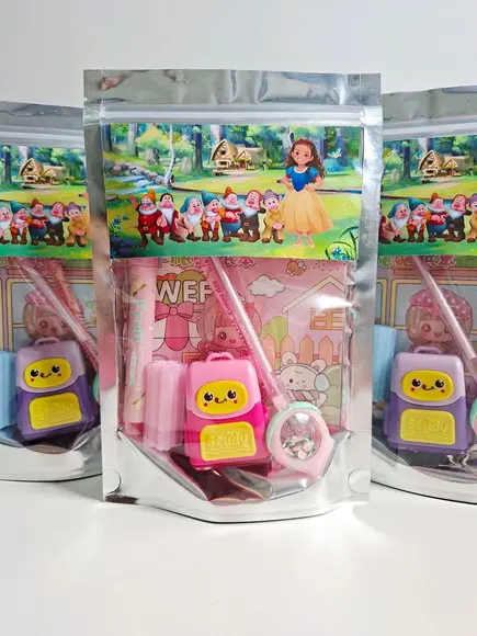 Kit Papelaria Saquinho Zip Personalizado Branca de Neve