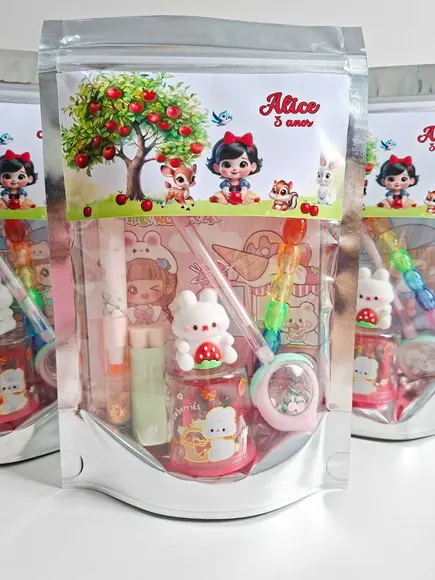 Kit Papelaria Saquinho Zip Personalizado Branca de Neve