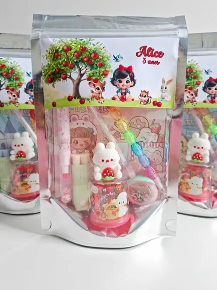 Kit Papelaria Saquinho Zip Personalizado Branca de Neve
