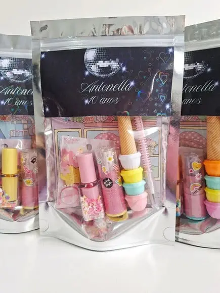 Kit Papelaria Saquinho Zip Personalizado Disco Party
