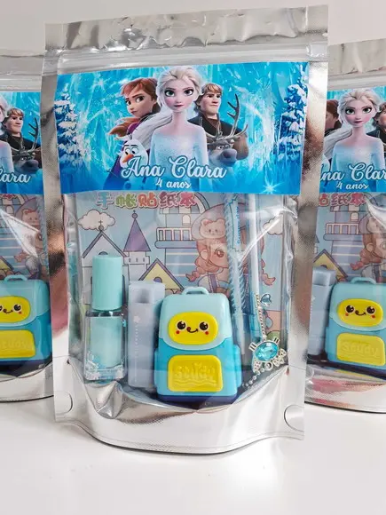 Kit Papelaria Saquinho Zip Personalizado Frozen