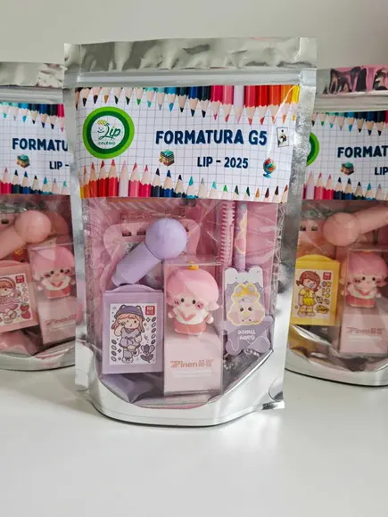 Kit Papelaria Saquinho Zip Personalizado Formatura
