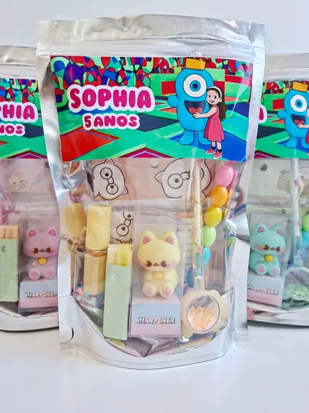 Kit Papelaria Saquinho Zip Personalizado Glow Park