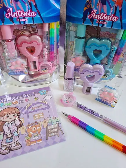 Kit Papelaria Saquinho Zip Personalizado Guerreiras Kpop