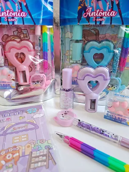 Kit Papelaria Saquinho Zip Personalizado Guerreiras Kpop